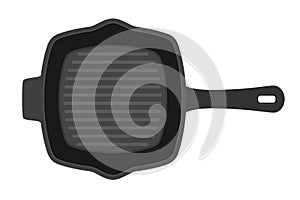 frying pan for fry food on fire stock vector illustration