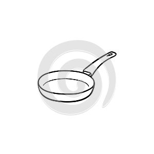 Frying pan hand drawn sketch icon.