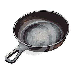 Frying pan handle, black metal simplicity