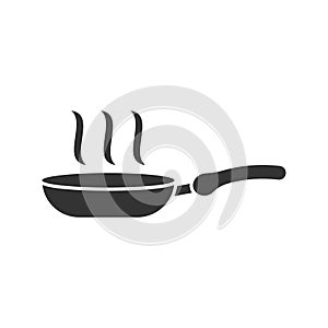 Frying pan icon in flat style. Cooking pan illustration on white