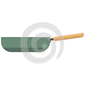 Frying pan icon, flat vector isolated illustration. Kitchen cooking utensils. Kitchenware. Cookware.