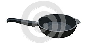 Frying pan isolated on a white background. Vector illustration, icon.