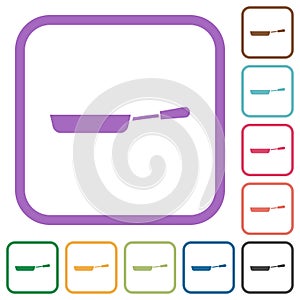 Frying pan side view simple icons