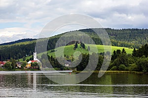 Frymburk at Lipno lake in Czech Republic.