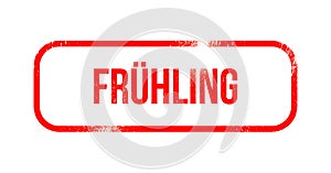 FrÃÂ¼hling - red grunge rubber, stamp