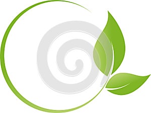 Two leaves, plant, spa and naturopaths logo photo