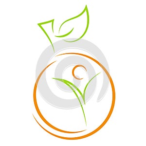 Person as Plant, Fruit Logo, Nature Logo, Food Logo, Vegan Logo photo
