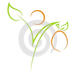 Person as Plant, Fruit Logo, Nature Logo, Food Logo, Vegan Logo photo