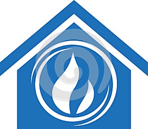 House, water, flame, plumber logo, tools logo, plumber icon, logo