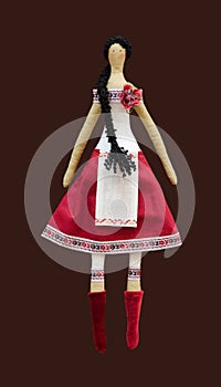 FS Handmade doll girl in Ukrainian folk style dress