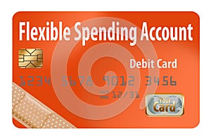 FSA debit card. This is a flexible spending account debit card with a band aid design.