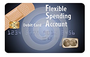 FSA debit card. This is a flexible spending account debit card with a band aid design.