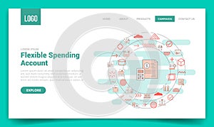 fsa flexible spending account concept with circle icon for website template or landing page homepage