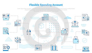 fsa flexible spending account concept with icon set template banner with modern blue color style