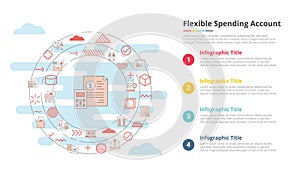 fsa flexible spending account concept for infographic template banner with four point list information