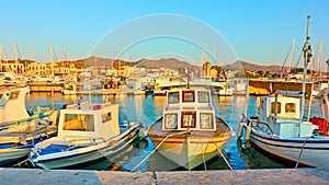 Fshing boats in the port of Aegina town