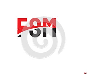 FSM Letter Initial Logo Design Vector Illustration