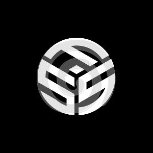 FSS letter logo design on black background. FSS creative initials letter logo concept. FSS letter design