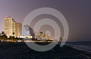 Ft. Lauderdale Beach - Skyline at Night