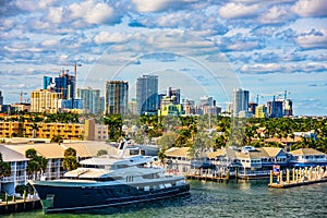 Ft Lauderdale Skyline and Intracoastal Waterway