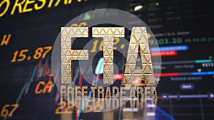 The FTA on Business chart Background 3d rendering