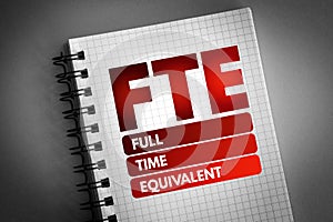 FTE - Full Time Equivalent acronym photo