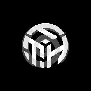 FTH letter logo design on black background. FTH creative initials letter logo concept. FTH letter design