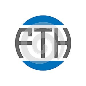 FTH letter logo design on white background. FTH creative initials circle logo concept. FTH letter design