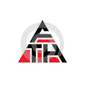 FTH triangle letter logo design with triangle shape. FTH triangle logo design monogram. FTH triangle vector logo template with red