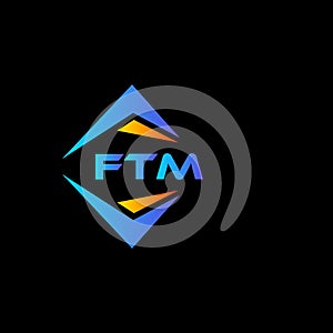 FTM abstract technology logo design on Black background. FTM creative initials letter logo concept photo