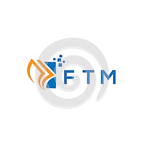 FTM credit repair accounting logo design on white background. FTM creative initials Growth graph letter logo concept. FTM business