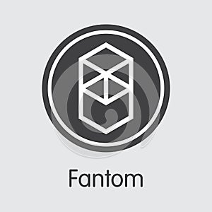 FTM - Fantom. The Icon of Crypto Coins or Market Emblem.