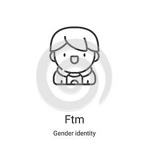 ftm icon vector from gender identity collection. Thin line ftm outline icon vector illustration. Linear symbol for use on web and