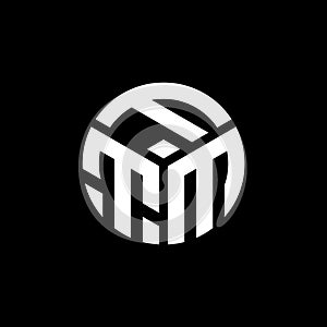 FTM letter logo design on black background. FTM creative initials letter logo concept. FTM letter design photo
