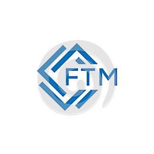 FTM letter logo design on white background. FTM creative circle letter logo . FTM letter design photo