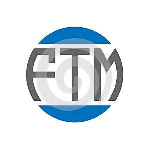 FTM letter logo design on white background. FTM creative initials circle logo concept. FTM letter design photo