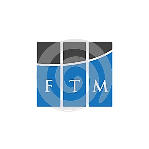 FTM letter logo design on WHITE background. FTM creative initials letter logo concept. FTM letter design