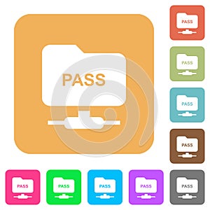 Ftp authentication password rounded square flat icons