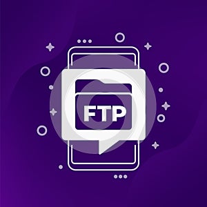ftp icon with a smart phone