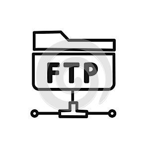 FTP navigate up icon linear vector graphics sign