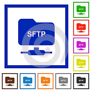 FTP over SSH flat framed icons