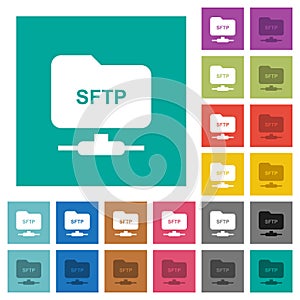 FTP over SSH square flat multi colored icons