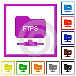 FTP over ssl flat framed icons photo