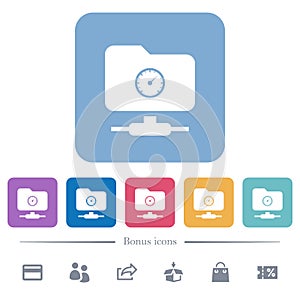 FTP quota flat white icons in square backgrounds photo