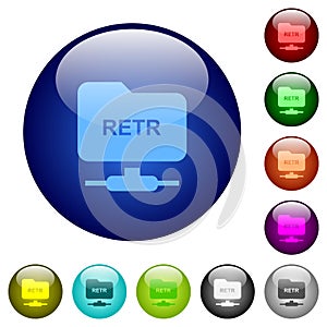 FTP retrieve file color glass buttons