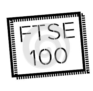 FTSE 100 stamp on white