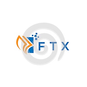 FTX credit repair accounting logo design on white background. FTX creative initials Growth graph letter logo concept. FTX business