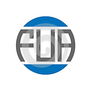 FUA letter logo design on white background. FUA creative initials circle logo concept. FUA letter design