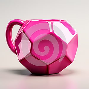 Fuchsia Dodecahedron Coffee Mug - 3d Rendered Design