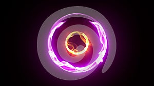 Fuchsia Energy Plasma Ball Nucleus Loop Alpha Matte 3D Renderings Animations